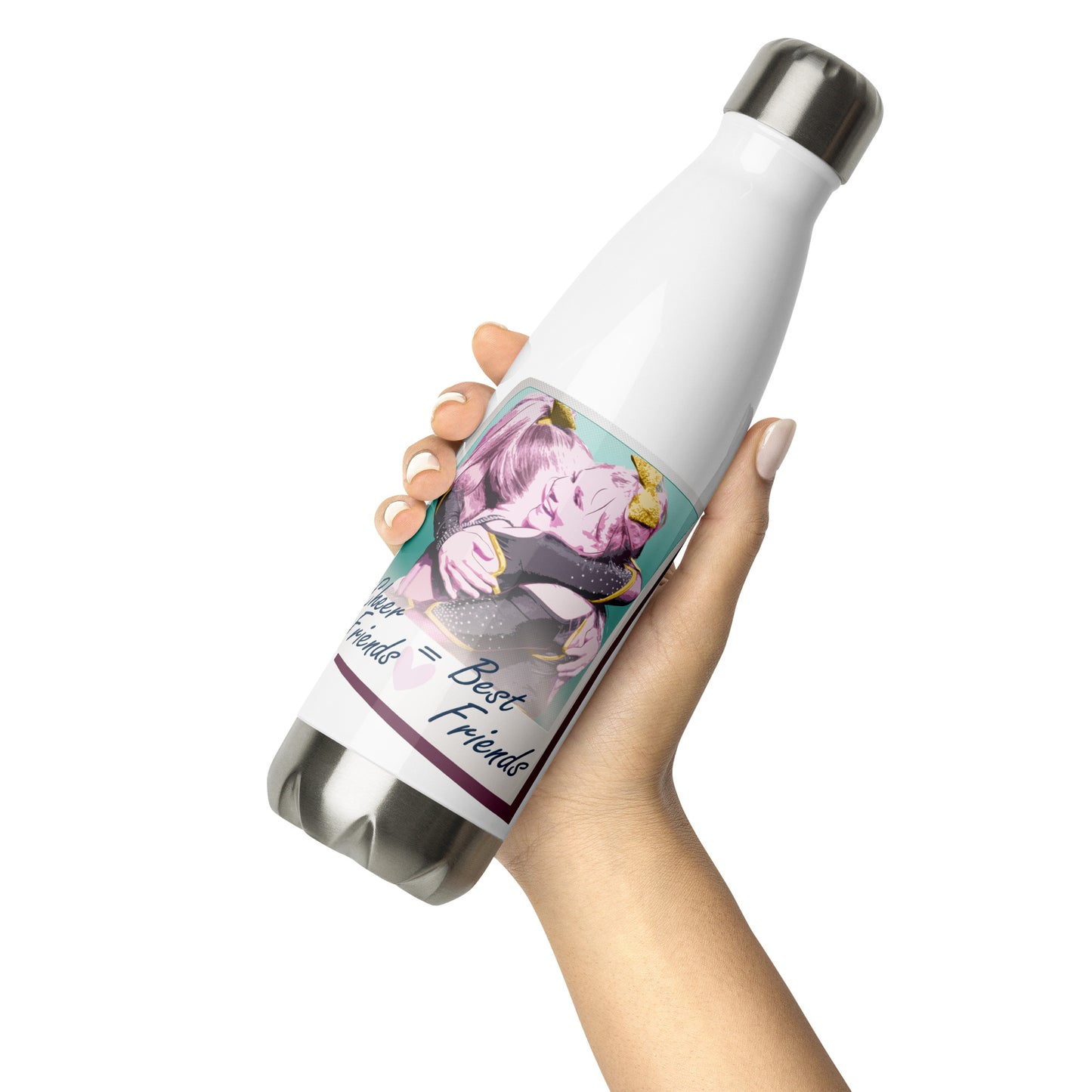 Cheer Friends = Best Friends: Stainless Steel Water Bottle